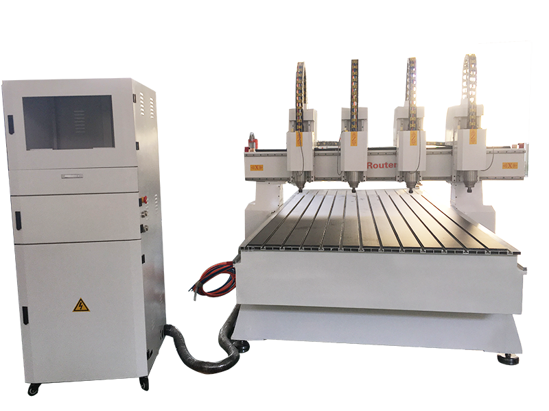Four Z-axis Wood CNC Engraving Cutting Machine 4*8 Feet 1300*2500mm PT-1325I